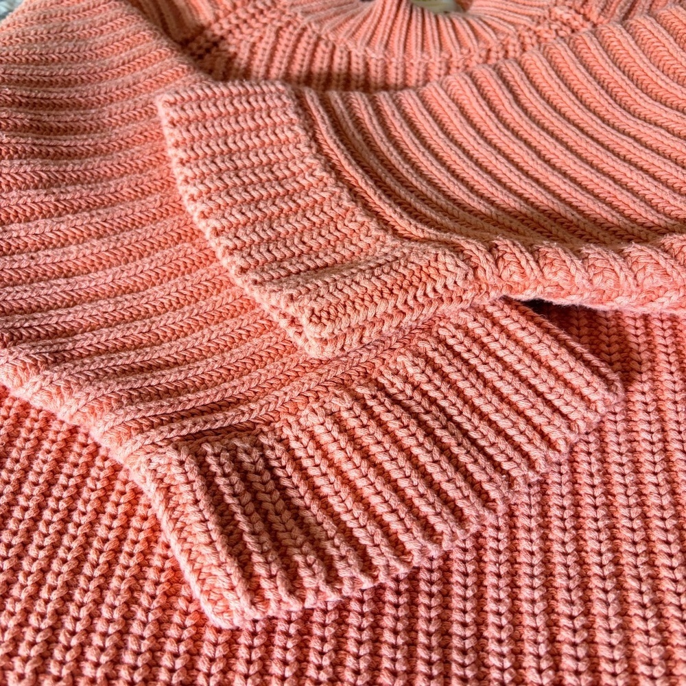 Anthropologie Maeve McKenzie 3/4 sleeve chunky coral sweater, Medium - Picture 10 of 12